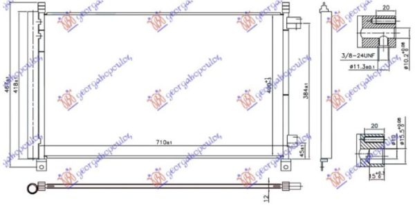 CONDENSER 2.0-2.5 16v PETROL (710x400x12) (KOYO)