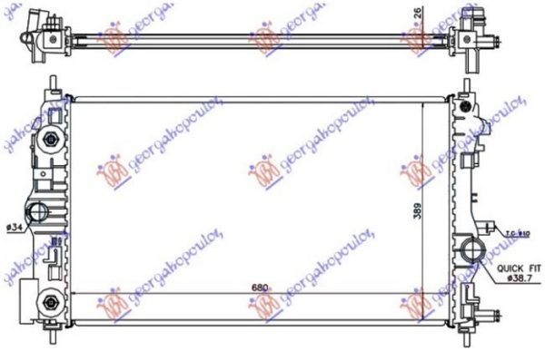 HLADNJAK MOTORA 1.4/1.6 TURBO BENZIN (AUTO) (68x39.5) (KOYO)