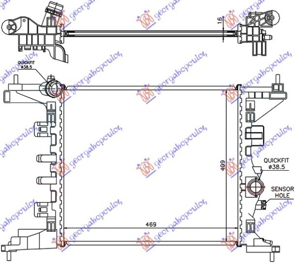 RADIATOR 1.4i- (470x428) A14XER (KOYO)
