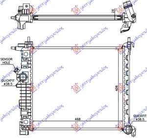 HLADNJAK MOTORA 1.3/1.7 CDTi (MAN) (470x428) (KOYO)