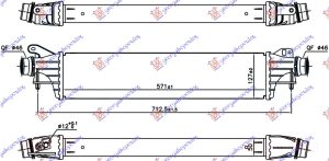 HLADNJAK INTERKULERA 1.4 TURBO BENZIN (571x127x50) 99-148KS