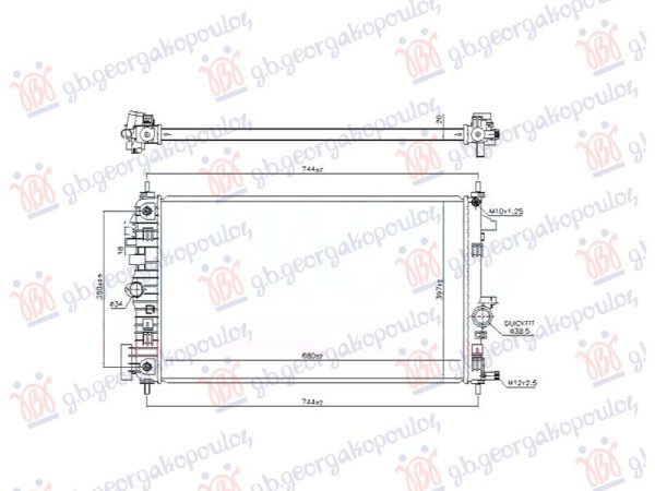 RADIATOR 1.6-2.0 DIESEL AUTOMATIC (W/SENSOR HOLE) (680x398) (VALEO)