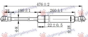 AMORTIZER GEPEK VRATA (476L-620N)