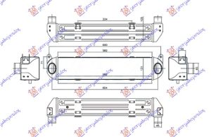 HLADNJAK INTERKULERA 2.7 TDi DIZEL (580x130x105) (CEO ALUMINIJUM)