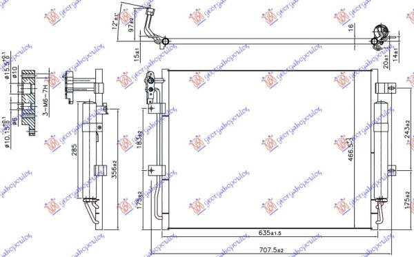 CONDENSER 3.0 TD DIESEL 2010- (635x466x16) (VALEO)