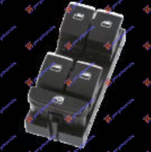 PREKIDAC U PREDNJIM VRATIMA CRNI/HROM (4 TASTERA) (10PIN) LEVO