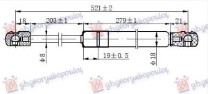AMORTIZER GEPEK VRATA (521L-635N)