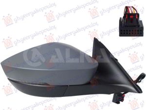 DOOR MIRROR ELECTRICAL HEATED FOLDABLE PRIMED (W/SIDE LAMP) (8 PIN) (CONVEX GLASS)