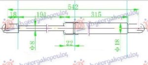 AMORTIZER GEPEK VRATA (542L-520N)