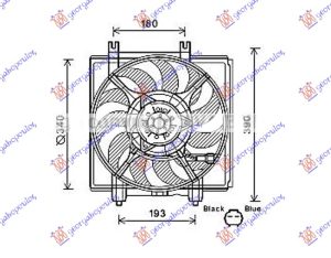 VENTILATOR KOMPLET (2.5 TURBO) (342mm) (2 PIN)