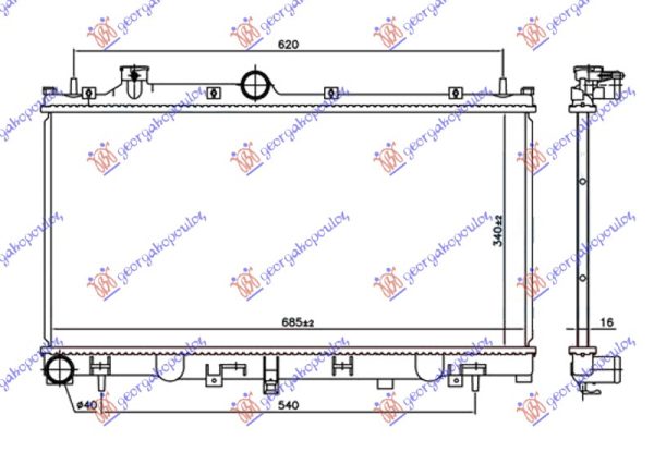 HLADNJAK MOTORA 2.5i BENZIN (340x685x16)