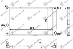 HLADNJAK MOTORA 1.8 HIBRID (AUTO) (60x35x16) (NRF)