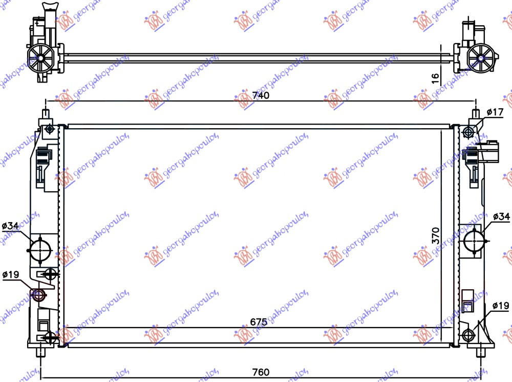RADIATOR 1.8 HYBRID (675x370) (VALEO)