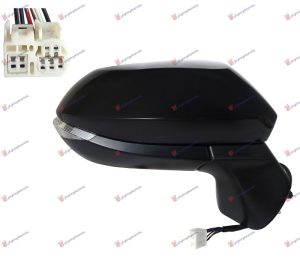 RETROVIZOR ELEKTRICNI SA GREJACEM PM (MIGAVAC LED) (6 PIN) (A KVALITET) (KONVEKSNO STAKLO) DESNO