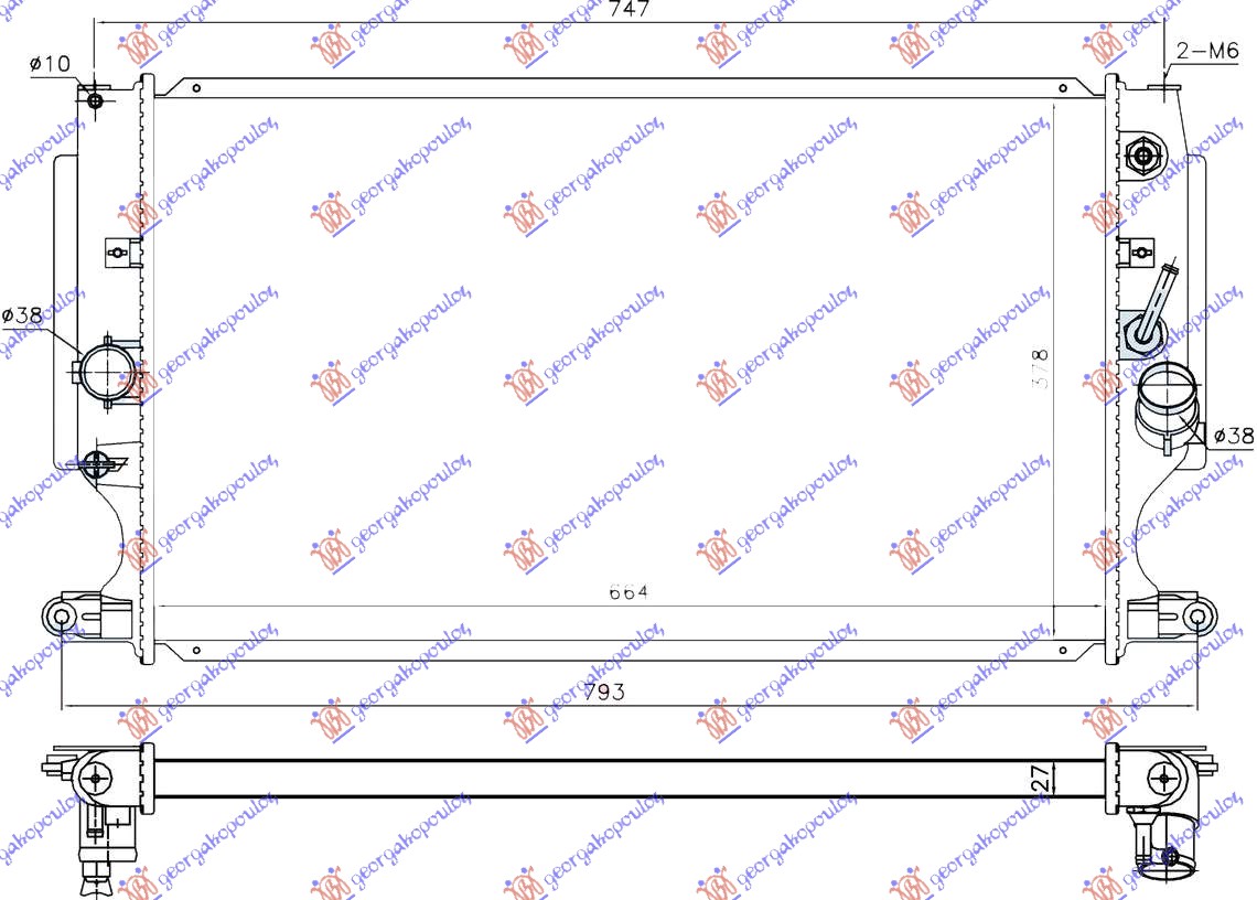 HLADNJAK MOTORA 2.2 D4D DIZEL (AUTOMATSKI) (+/-AC) (664x378) (KOYO)