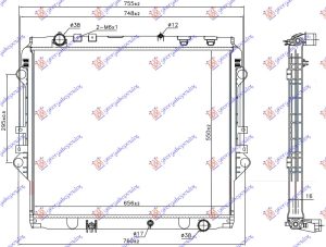 HLADNJAK MOTORA 2.4 D DIZEL (MAN) (550x650x27) (KOYO)