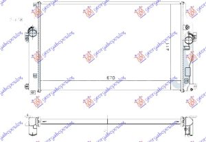 RADIATOR 2.0-2.2 D4D DIESEL MANUAL (670x410x26) (KOYO)