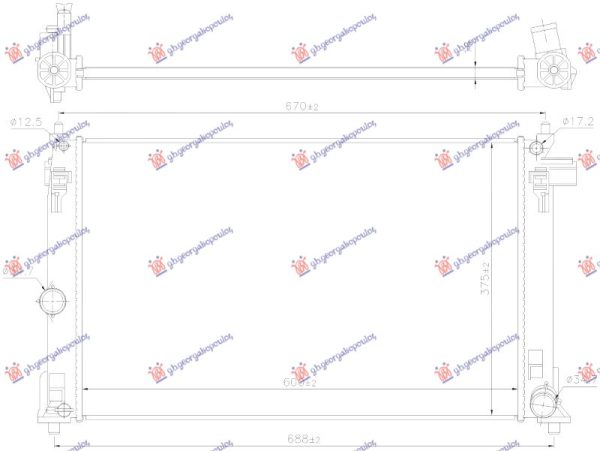 HLADNJAK MOTORA 1.6 BENZIN (600x380x16) (KOYO)