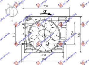 VENTILATOR KOMPLET (2.0 T5/T6/T8 HYBRID BENZIN)