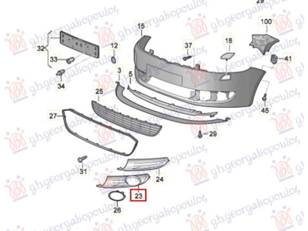 FRONT BUMPER GRILLE (W/ FOG LAMP HOLE) (O)