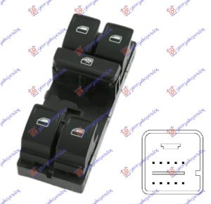 PREKIDAC U PREDNJIM VRATIMA (4 TASTERA) (10 PIN) LEVO