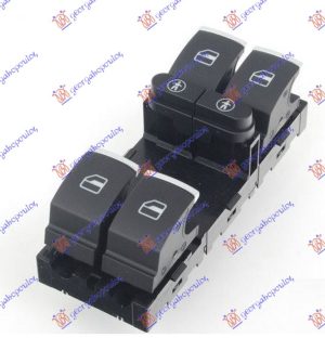PREKIDAC U PREDNJIM VRATIMA CRNI/SREBRNI (4 TASTERA) (10 PIN) LEVO