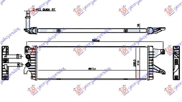 HLADNJAK MOTORA DODATNI 2.0 TDi (62/75KW) DIZEL (695x210x26) (VALEO)