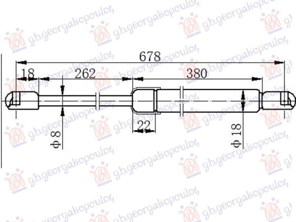 AMORTIZER GEPEK VRATA (678.5L-630N)