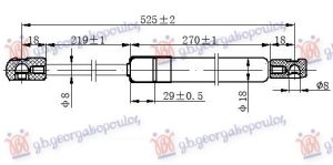 AMORTIZER GEPEK VRATA (525L-150N)