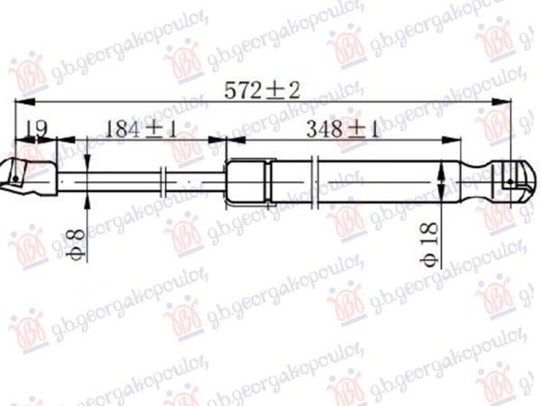 AMORTIZER GEPEK VRATA (570L-620N)