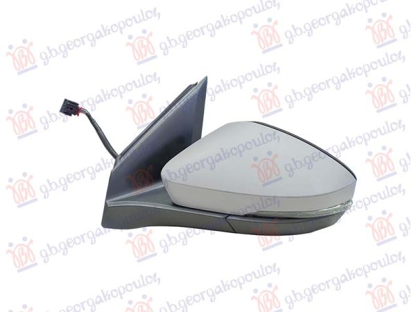 DOOR MIRROR ELECTRICAL HEATED FOLDABLE PRIMED (W/SIDE LAMP) (8 PIN) (ASPHERICAL GLASS)