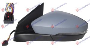 RETROVIZOR ELEKTRICNI SA GREJACEM PM (ELEKTRO-SKLOPIV) (MIGAVAC) (MRTAV UGAO) (10 PIN) (ASFERICNO STAKLO) LEVO
